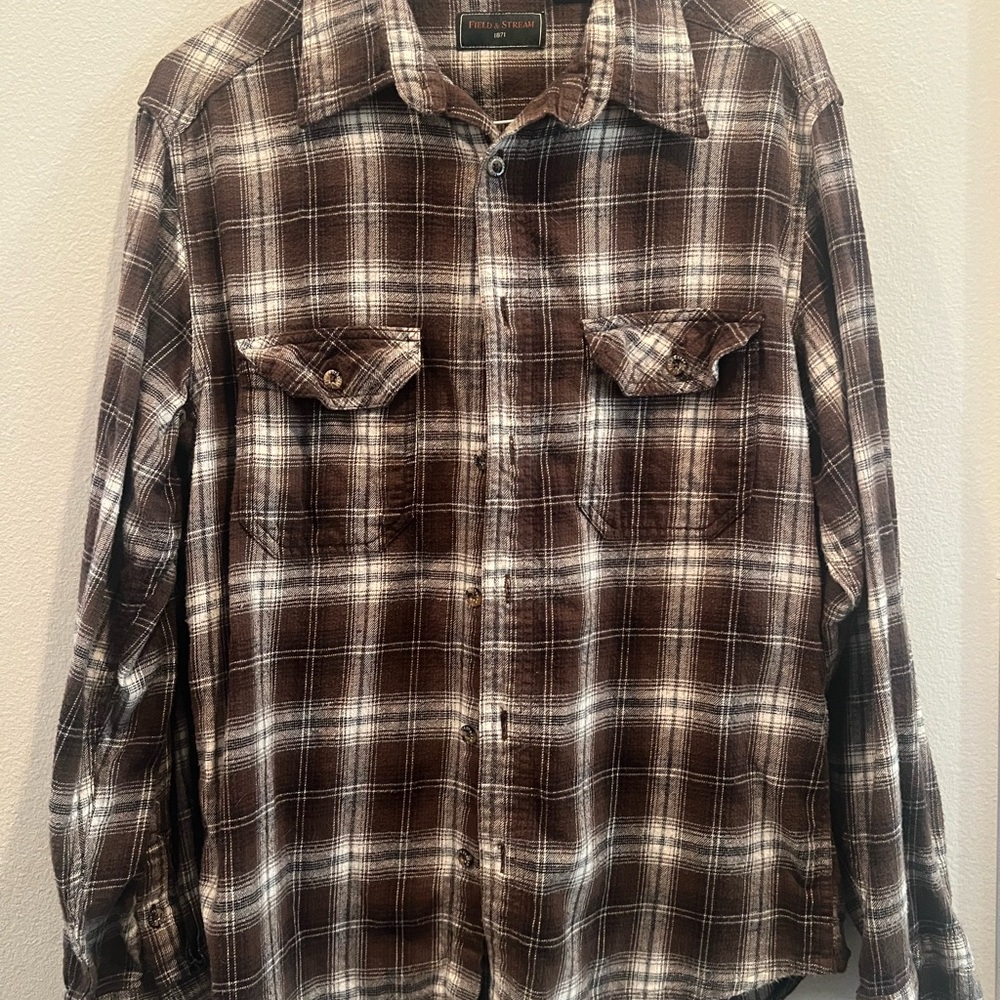 Field & Stream Brown Plaid Shirt